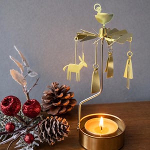 Spinning candle holders golden Nativity. Rotary candle holders. Candle holder. Candle carousel. Tea light holder. Christmas gift