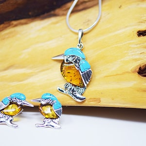 Kingfisher Necklace, Sterling Silver Kingfisher Pendant, Bird Necklace, Bird Pendant, Bird Jewelry, Bird Gift, Turquoise jewelry