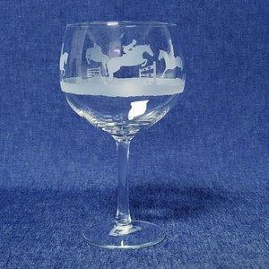 Horse Engraved Gin Glass.