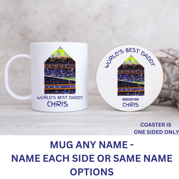 Everton FC Worlds Best Dad Mug Personalised Gift Mug EFC Mug Everton Fan Gift Personalised Fathers Day Gift Goodison Park Grandad Gift Dad