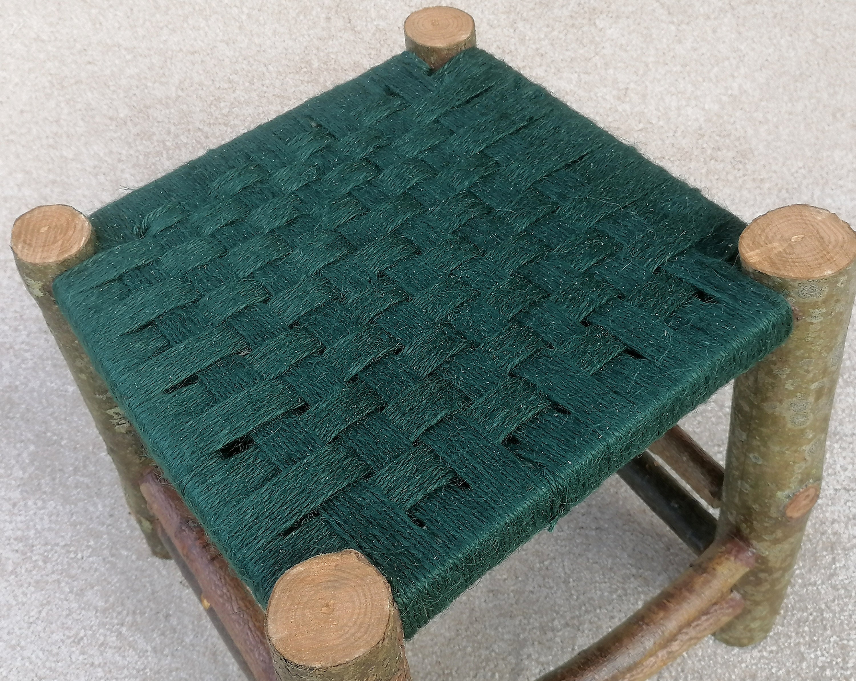 Footstool With Woven Jute Seat Handcrafted in Various Etsy UK