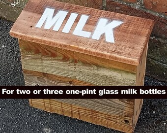 Milk caddy / Milk Bottle Store / Milk Box with lid for doorstep