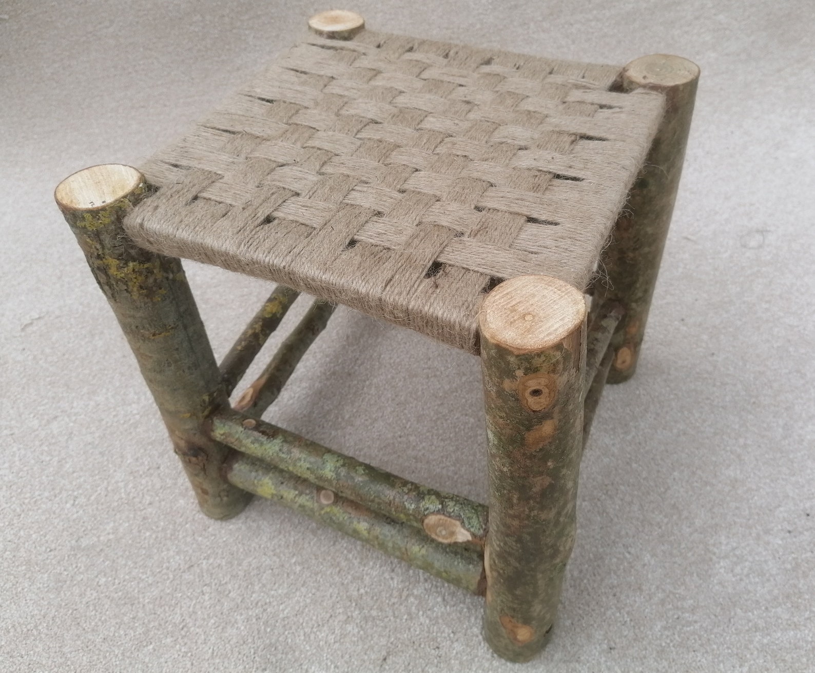 Footstool With Woven Jute Seat Handcrafted in Various Etsy UK