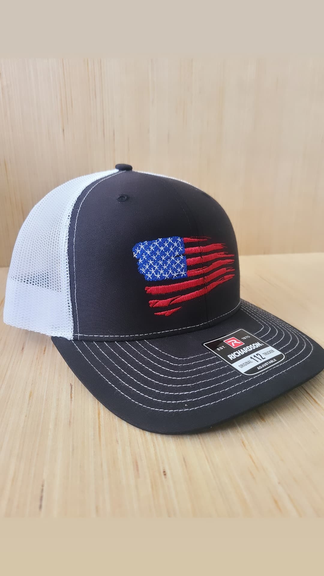 US flag hat American trucker mesh SnapBack cap handcrafted | Etsy