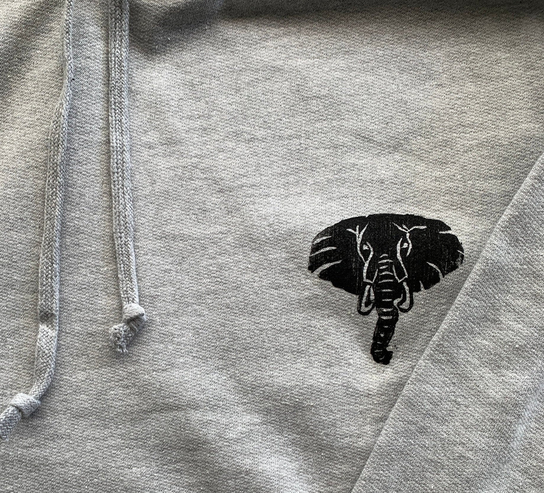 Elephant Print Hoodie Etsy