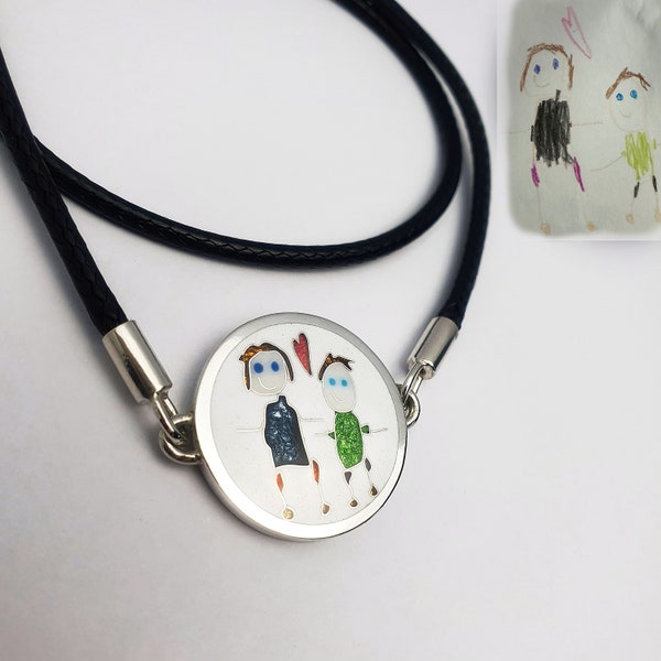 Silver Custom Braceler, Child's Artwork Bracelet, Personalized Handwriting Bracelet, Engraved Drawing, Silver Christmas Jewelry Gift