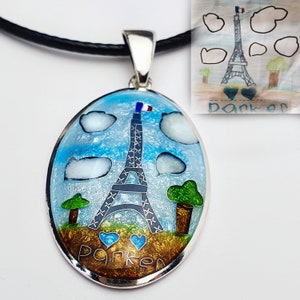 Kids Drawing Necklace,  Children Artwork Necklace, Kid Art Gift, Personal necklace, Mom Gift, Grandma Gift