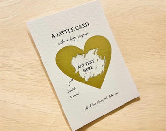Tarjeta rasca y gana personalizada: Corazón sorpresa (A6)