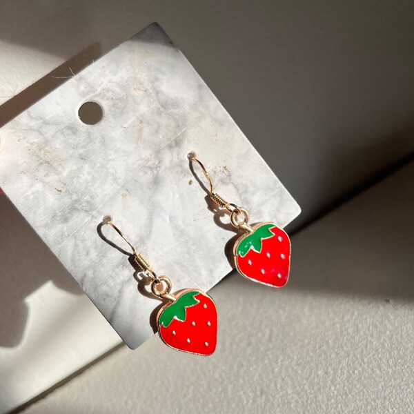 Strawberry Charm Earrings -