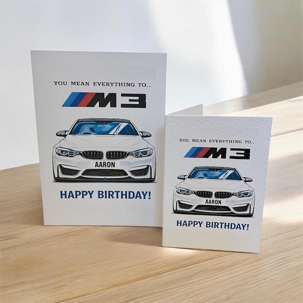 Personalised Car Lover Birthday Card – BMW M3 Design (A5/A6)