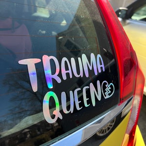 Trauma Queen Funny Vinyl Decal | For car bumper, laptop, water bottle | waterproof sticker | FAST & Free USA shipping
