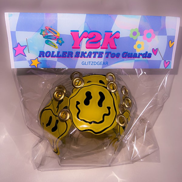 Y2K Melting Smiley Face Roller Skate Toe Guards | Skate Accessories