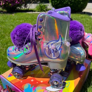 Purple Star Roller Skate Anklet – Pair (Handmade)