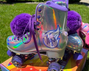 Purple Star Roller Skate Anklet – Pair (Handmade)