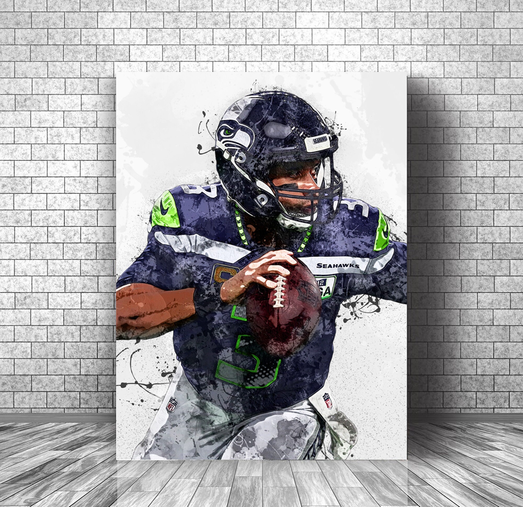 Russell Wilson Poster Seattle Seahawks Canvas Premium Wall | Etsy
