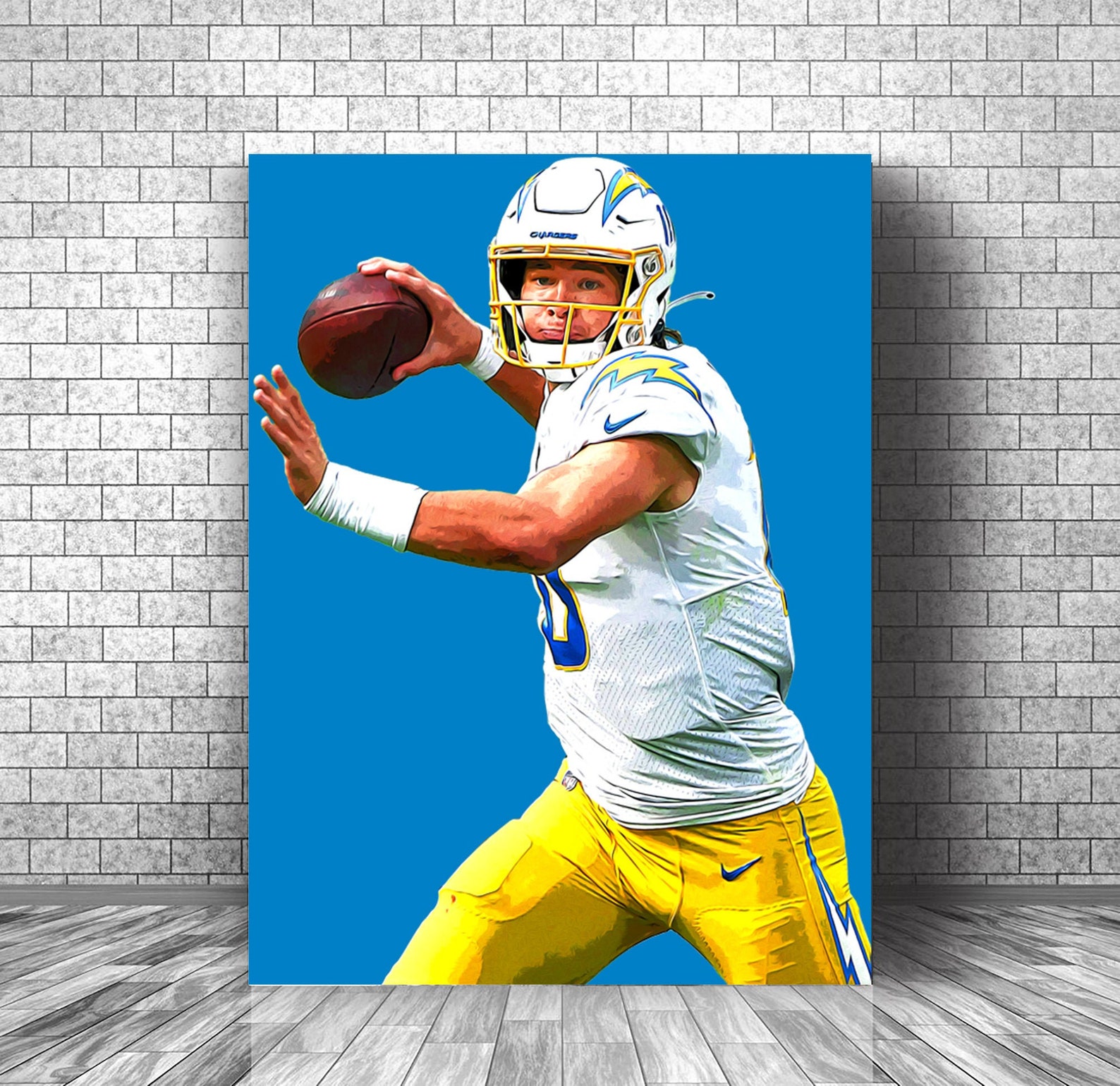 LA Chargers Poster / Justin Herbert Print / Premium Wall Art / Etsy