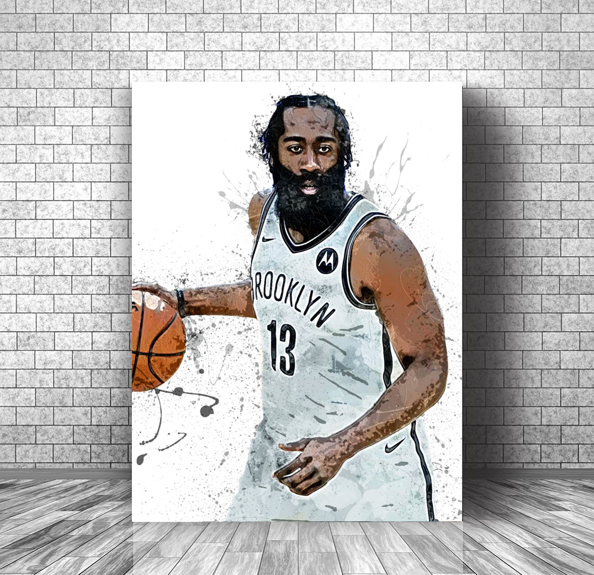 James Harden Poster / Brooklyn Nets Canvas / Framed Wall Art / Etsy