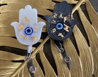 Evil Eye Hamsa Badge Reel | Cute ID Badge Reel