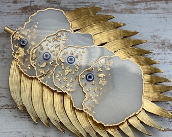 Evil Eye Agate-style Coaster Set