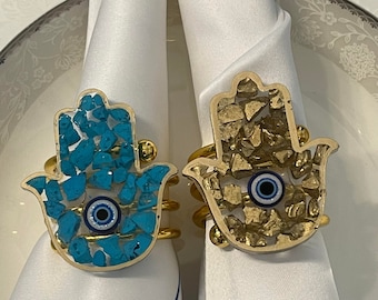 Hamsa Evil Eye Napkin Rings |