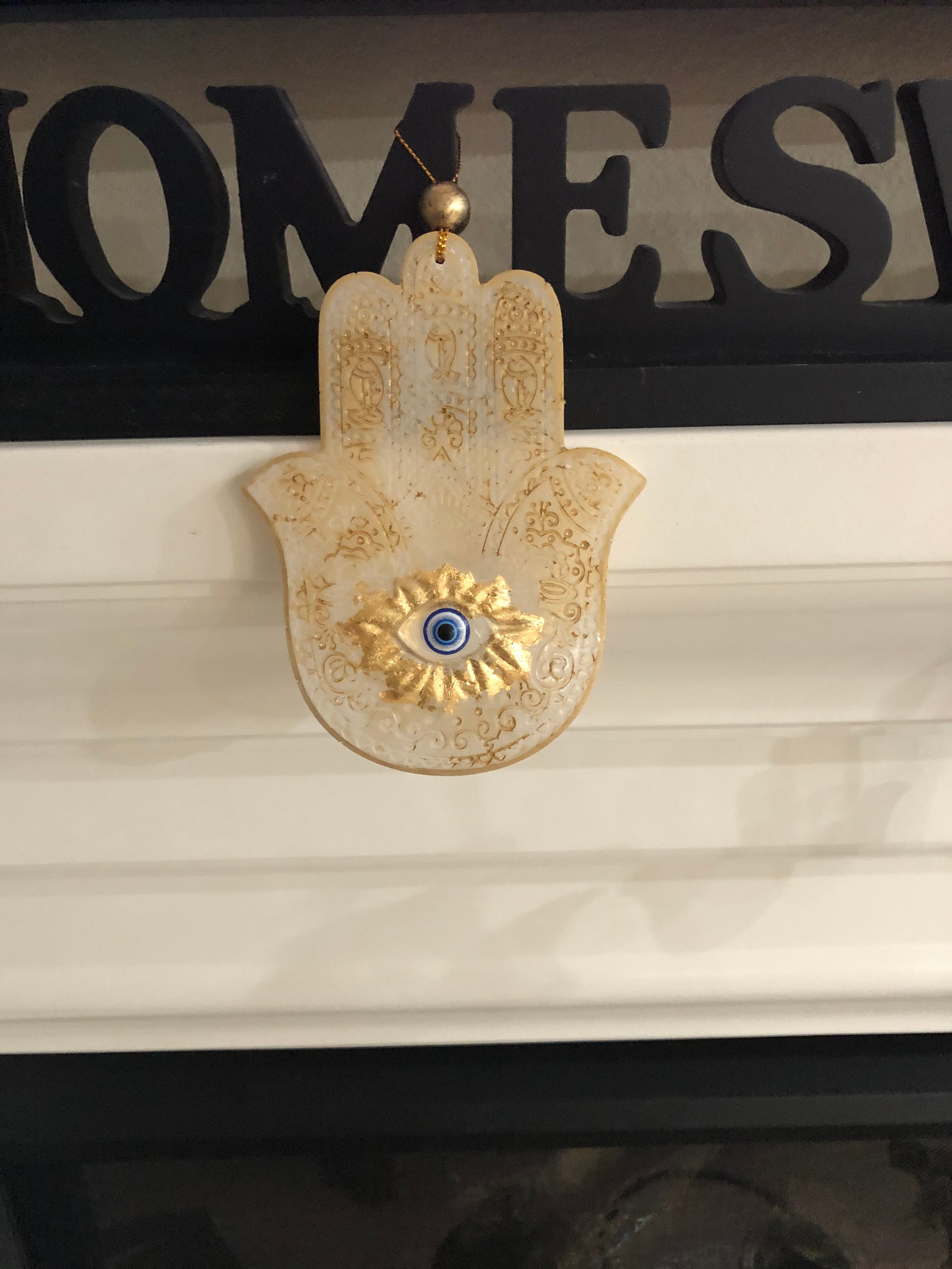 Hamsa Evil Eye Wall Hanging with Vintage Touch