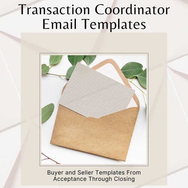 Transaction Coordinator Email Templates Etsy
