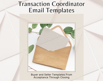 Transaction Coordinator Email Templates, Real Estate Transaction Coordinator Google Docs, Transaction Coordinator Client Email Bundle