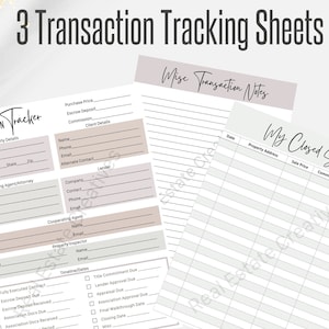 real estate transaction tracking sheet