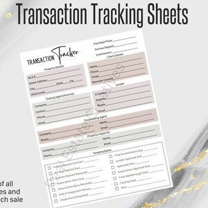 transaction coordinator tracking sheet