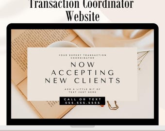 Transaction Coordinator Website Template, TC Marketing, Real Estate Transaction Coordinator Services, Free Hosting in Canva