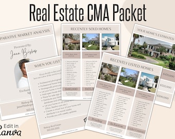 Real Estate CMA Packet, Realtor CMA Template, Real Estate Comparable Market Analysis, Comparative Market Analysis, Listing Presentation, PDF