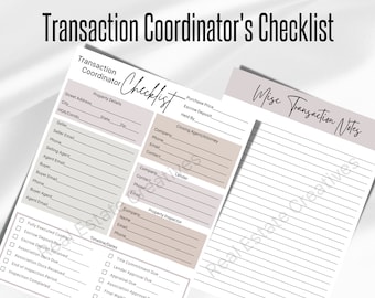 Transaction Coordinator Checklist, Transaction Coordinate Checklist Real Estate, Transaction Coordinator Templates, Real Estate Marketing