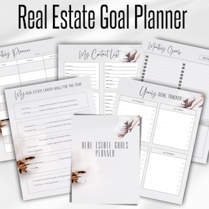 Real Estate Goal Planning, Sales Goal Tracker, Real Estate Tracker, Real Estate Goodnotes, Goal Setting Workbook, Real Estate Goal Tracking