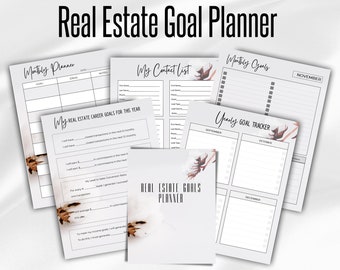 Real Estate Goal Planning, Sales Goal Tracker, Real Estate Tracker, Real Estate Goodnotes, Goal Setting Workbook, Real Estate Goal Tracking