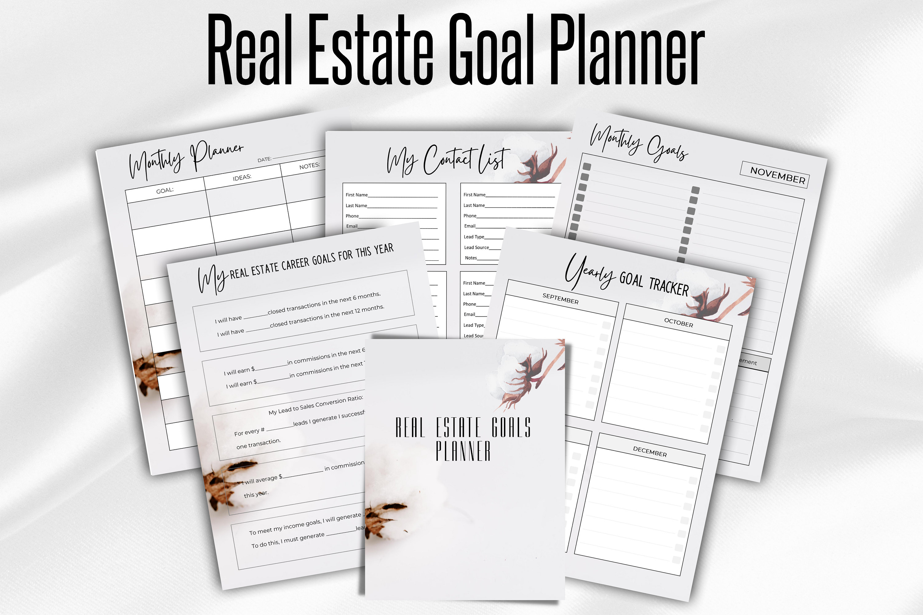 Real Estate Goal Planning Sales Goal Tracker Real Estate Etsy