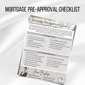 Mortgage Pre-Approval Checklist, Realtor Flyer, Mortgage Process, Real Estate Handouts, Realtor Referral, Buyer Guide, Buyer Packet, Canva