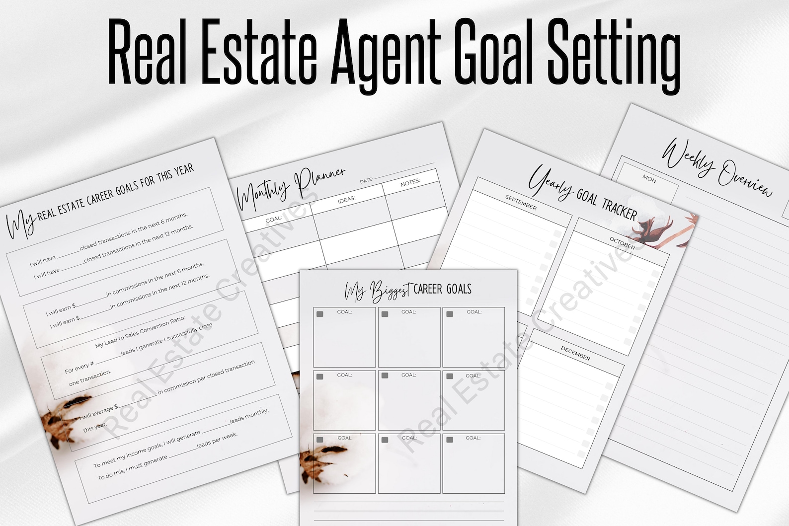 Real Estate Goal Planning Sales Goal Tracker Real Estate Etsy