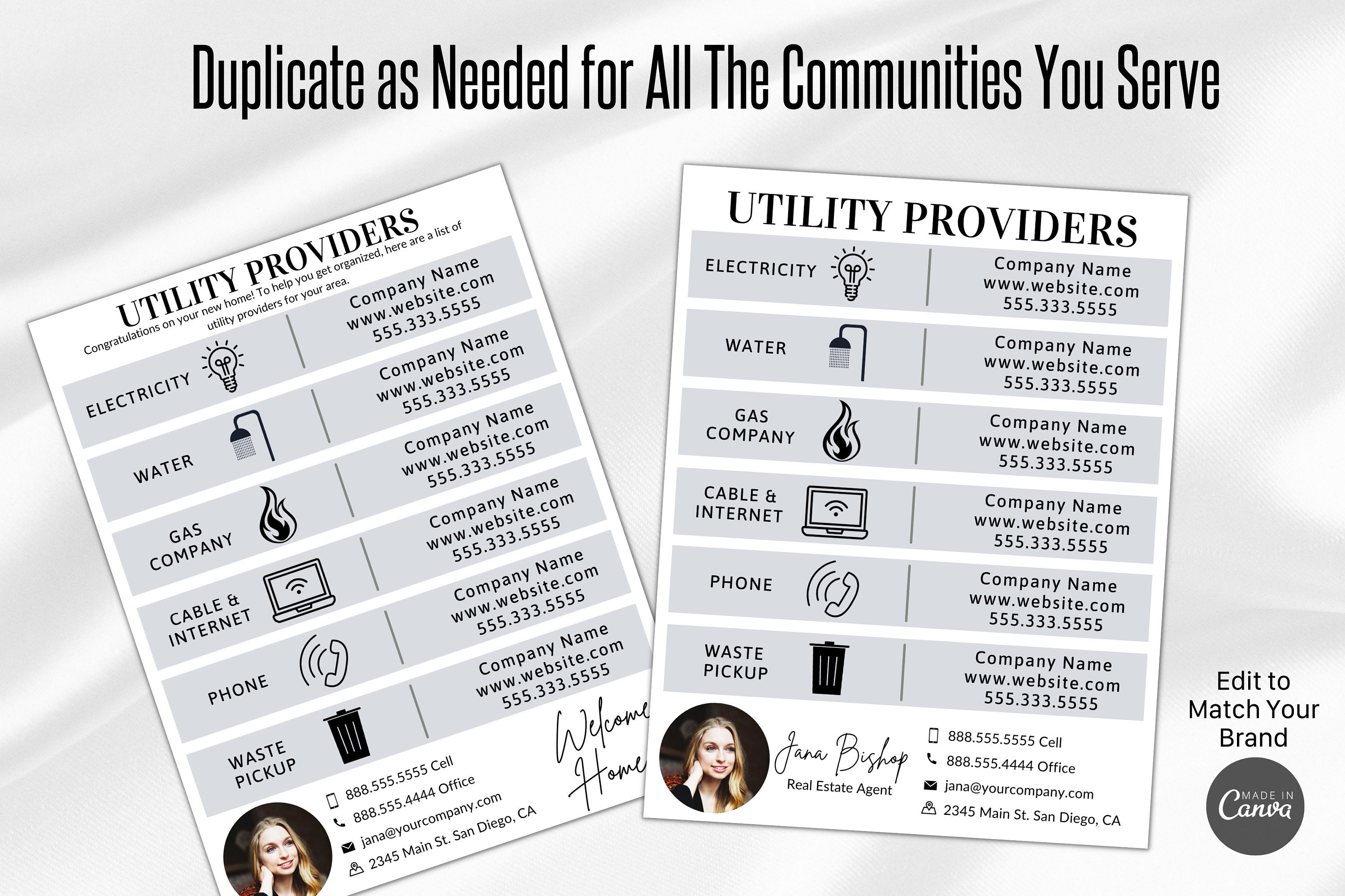 Real Estate Template Utilities, Utility Provider Template, Utility ...