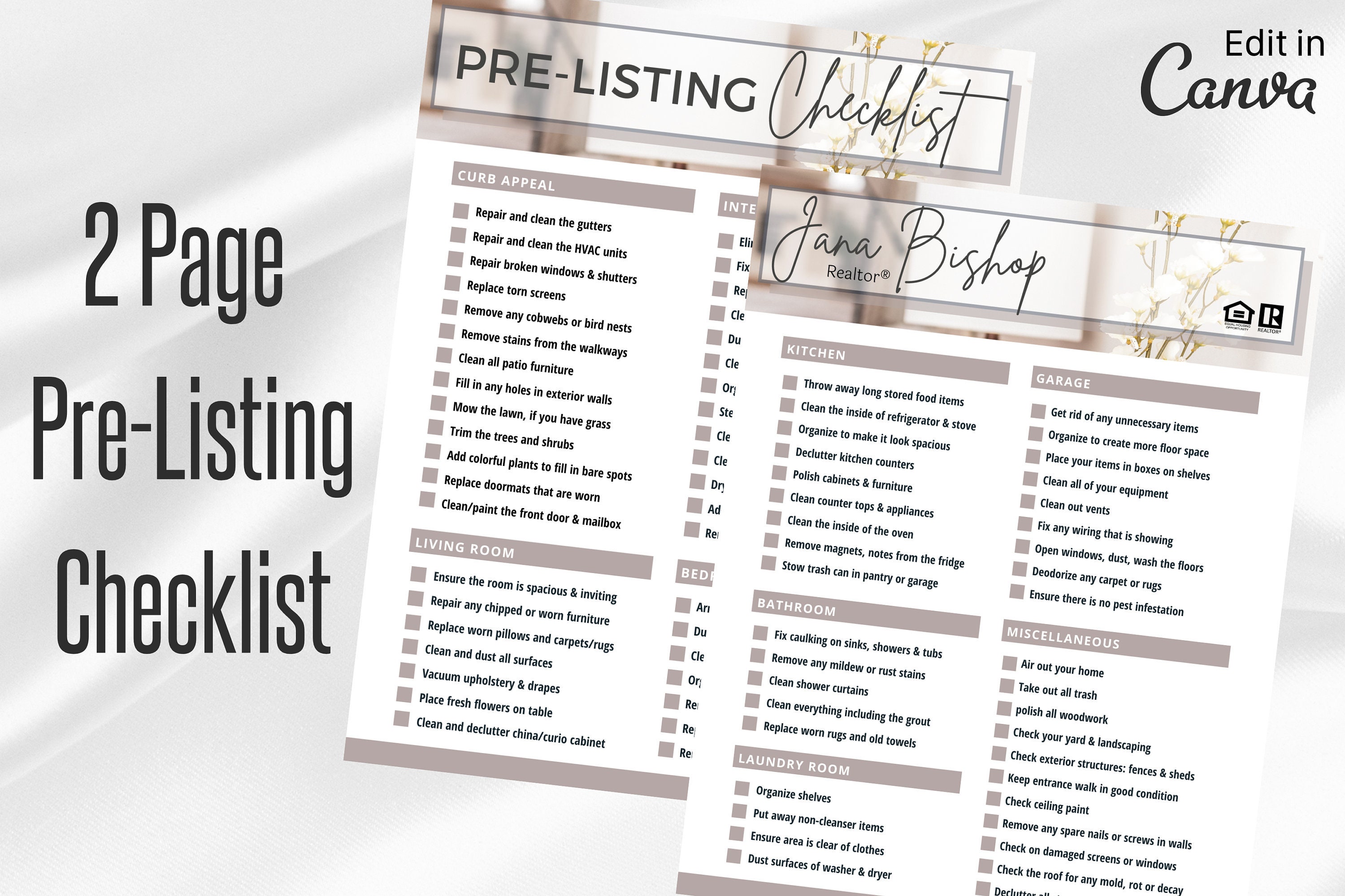 Real Estate PreListing Checklist Home Selling Checklist Etsy
