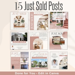 Just Sold Instagram Post Luxury, Just Sold Instagram Template, Just Sold Realtor Template for Instagram, Real Estate Social Media Post Canva