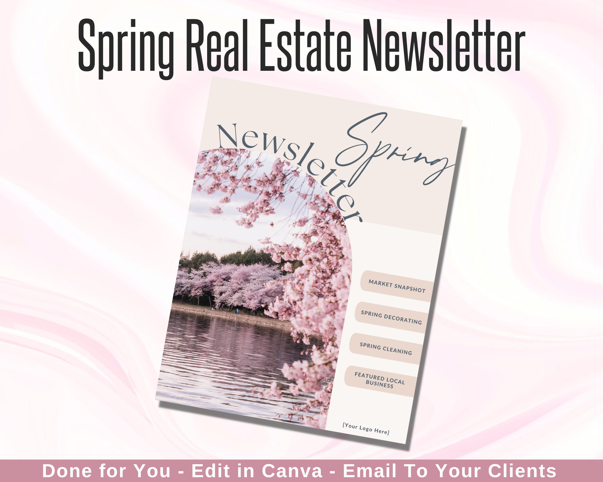 Real Estate Spring Newsletter, Realtor Spring Marketing, 4 Page Spring ...