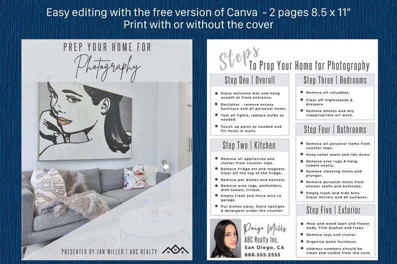 Real Estate Photo Shoot Prep Checklist Real Estate Marketing Etsy