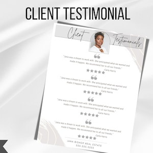 Testimonial für Kunden, Testimonial für Makler, Testimonial für Makler, Testimonial, Flyer