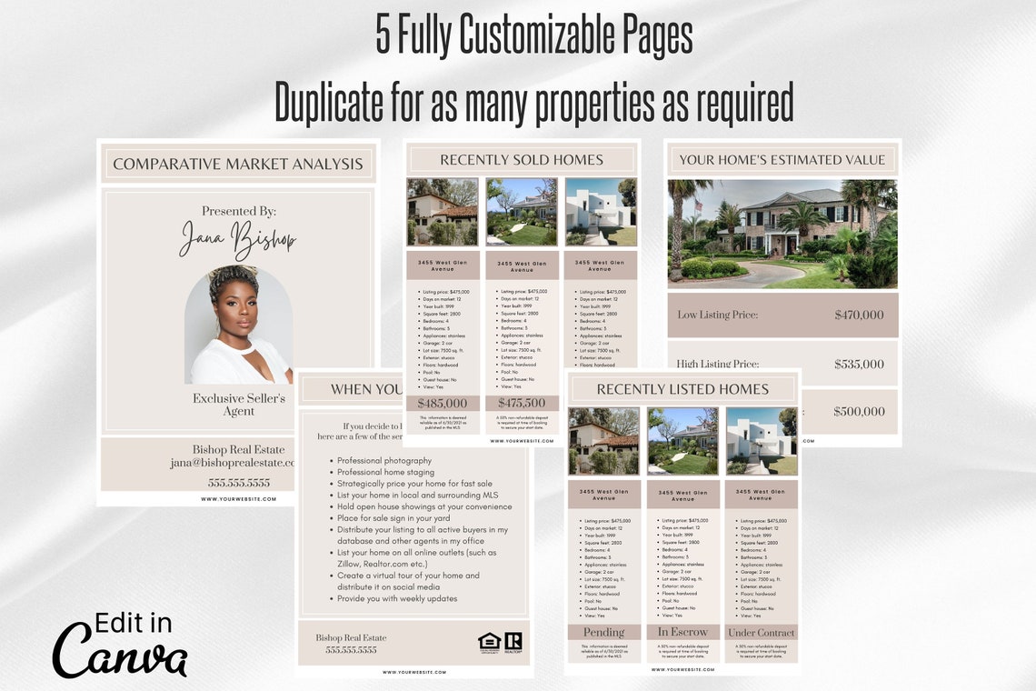 real-estate-cma-packet-realtor-cma-template-real-estate-etsy