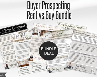 Prospecting Letters Real Estate, Rent vs Buy Flyer, Why Rent, Rent vs Own Flyer, Real Estate Marketing Bundle, Renter Prospecting Farming