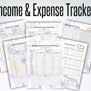 Business Budget Bookkeeping Printable Template, Business Expense Tracker Sheets, Real Estate Agent Business Plan, Business Planner PDF