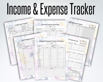 Business Budget Bookkeeping Printable Template, Business Expense Tracker Sheets, Real Estate Agent Business Plan, Business Planner PDF