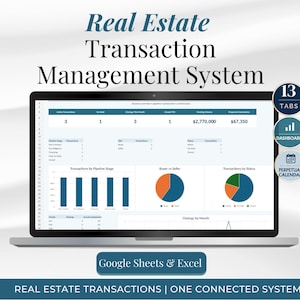 Real Estate Transaction Management Spreadsheet | Realtor & Transaction Coordinator Tracker | Google Sheets Excel