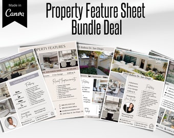 Real Estate Home Feature Sheet Bundle, Property Feature Flyer, Real Estate Feature Sheet, Real Estate Property Flyer, New Property Listing
