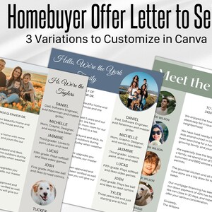 Plantilla de carta de oferta para compradores de vivienda, carta de oferta de comprador a vendedor, paquete de marketing inmobiliario, cartas de agente inmobiliario para compradores, Canva inmobiliario